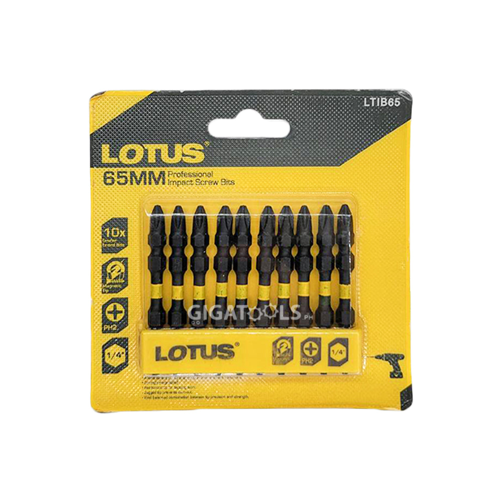 Lotus LTIB65 Professional 10pcs. Double Ended PH2 Impact Screw Bit