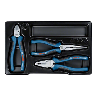 Bosch Professional 3pcs Pliers Set (Combination, Long Nose, Diagonal) (1600A016BG)