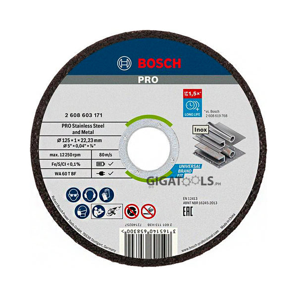 Bosch 5-inch ( 125mm ) PRO Stainless Steel and Metal Bonded Cutting Disc (2608603171)