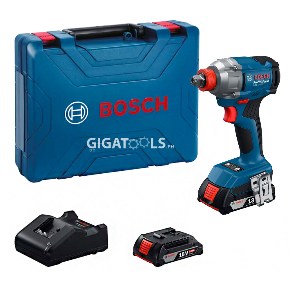 Bosch GDX 18V-285 Professional Brushless Cordless Dual Impact Driver / Impact Wrench 18V (Kit Set)