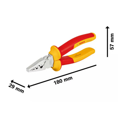 Bosch Professional VDE Crimping Plier / Crimper 180mm (1600A02NE6)