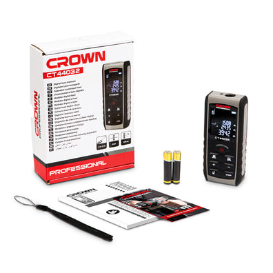 Crown CT44032 Digital Distance Laser Measure / Rangefinder (40-Meters)