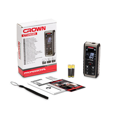 Crown CT44035 Digital Distance Laser Measure / Rangefinder (100-Meters)