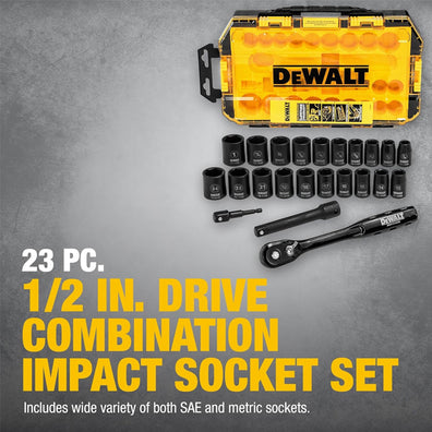 DeWalt DWMT74739 23 pc. 1/2 in. Drive Combination Impact Socket Set