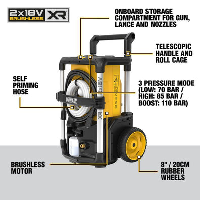 DeWalt DCMPW1600N Cordless Brushless Pressure Washer 2x 18V / 20V Max (Bare Tool Only)