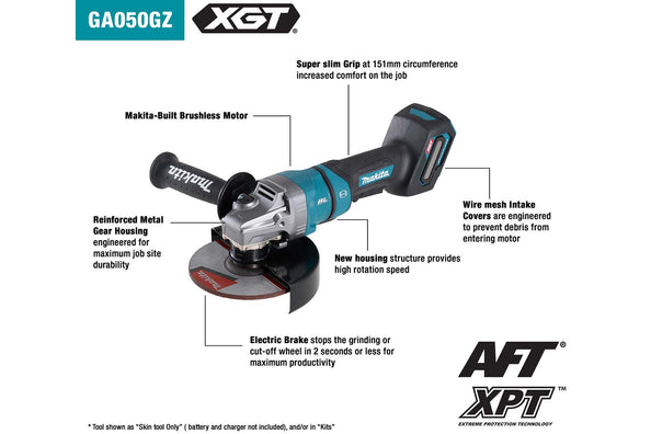 Makita GA050GZ Cordless Brushless Angle Grinder 125mm (5
