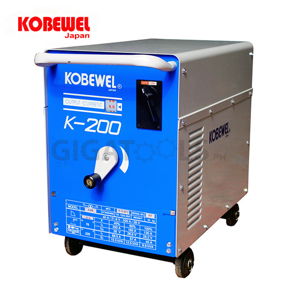 KOBEWEL K-200 AC Arc Welding Machine 40-200A, Fan-Cooled (Made in Japan)