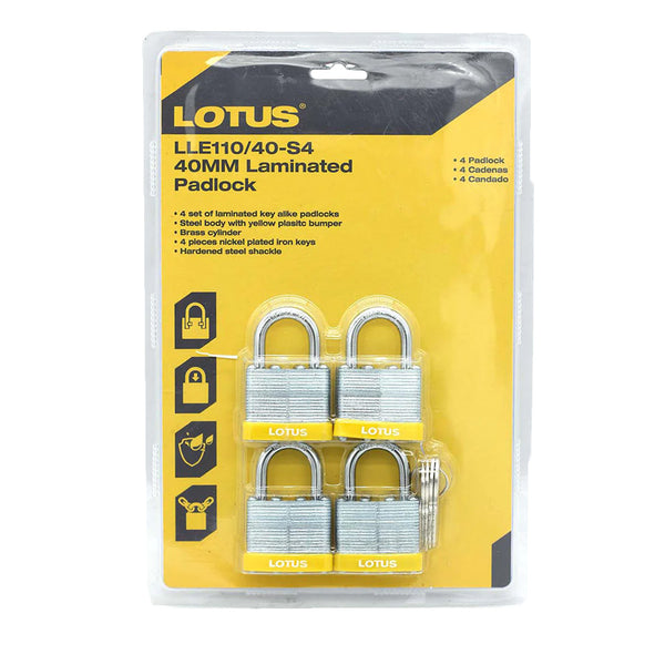 Lotus 4pcs. Laminated Door Padlock (Keyed Alike)