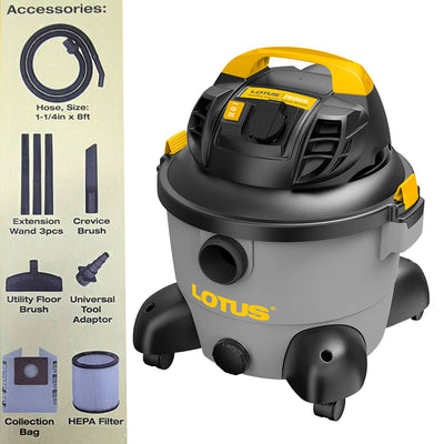 Lotus PRO-25L Wet and Dry Vacuum Cleaner / Blower with Auto Power Socket 25 Liters, 1600W