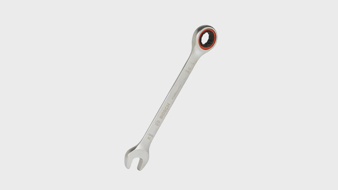 Bosch Professional 10pcs Ratchet Combination Wrench Spanner Set, 8mm-19mm (1600A02AU0)
