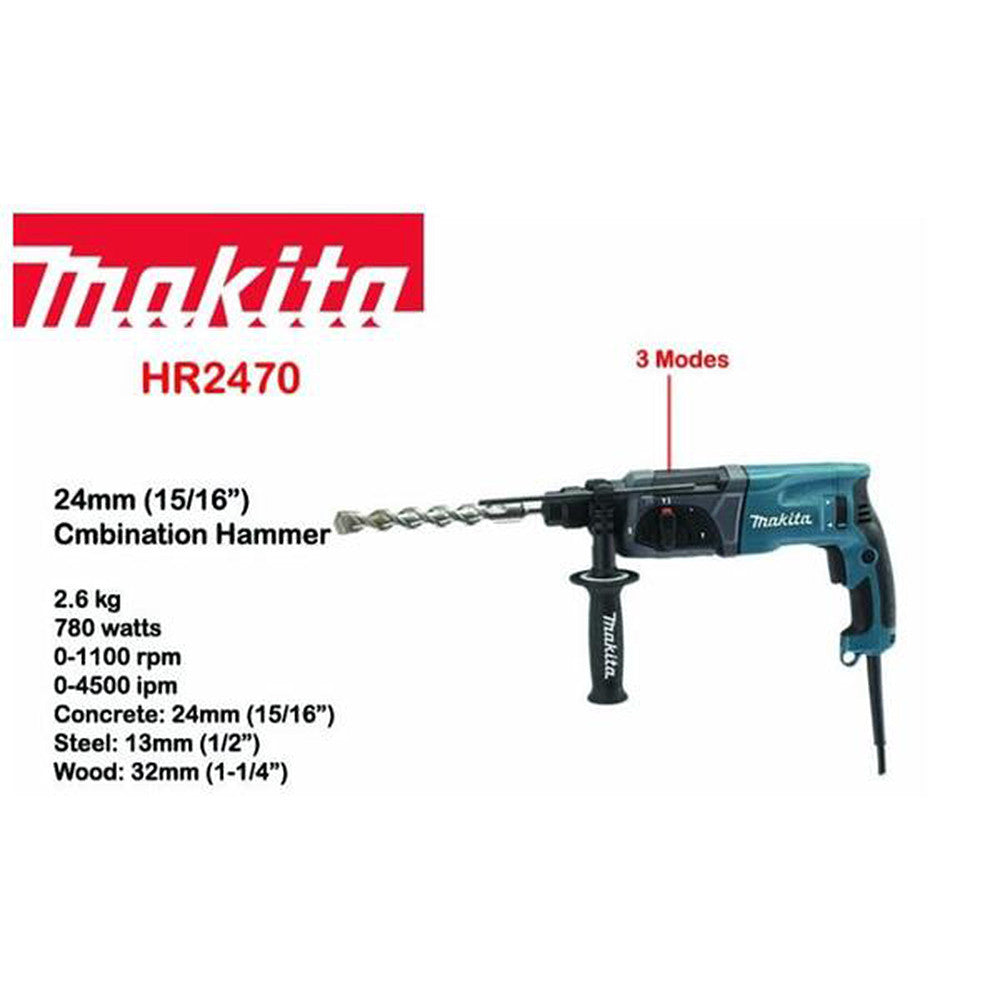 Makita 24mm best sale rotary hammer hr2470