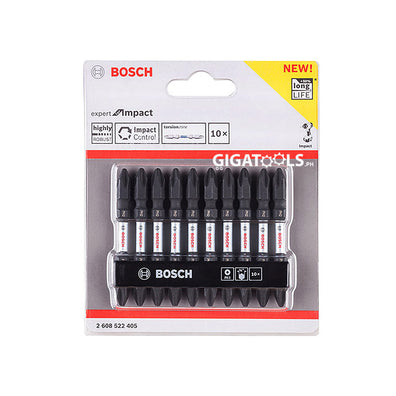 Bosch Magnetic Impact PH2 Double Ended Philips Screwdriver Bits 65mm ( 10's ) 2608522405