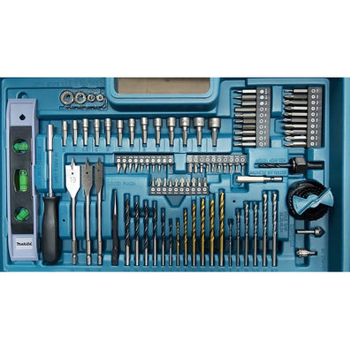 Makita DHP482 Cordless Hammer Combi Drill 18V LXT 13mm (1/2) Kit with 101pcs Accessory Bit Set (discontinued)