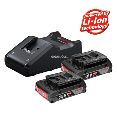 Bosch Starter Kit 18V 2.0Ah Li-Ion Batteries and Multi-volt quick Charger