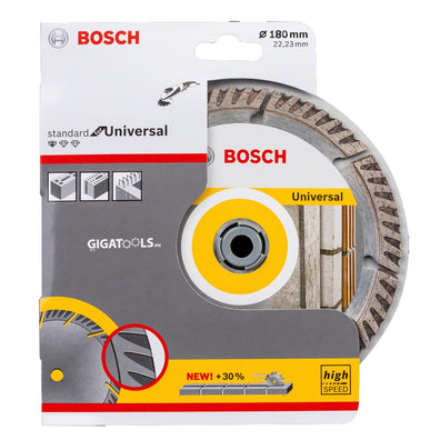 Bosch 7-inch (180mm) High Speed Diamond Cutting Disc Universal for Concrete, Stone, and Tiles ( 2608615063 )