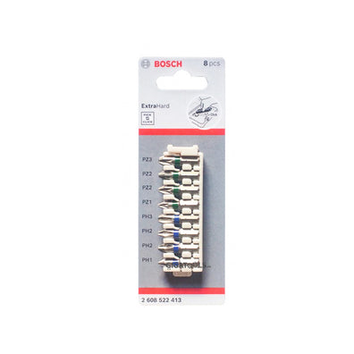 Bosch 8pcs Philips and Pozidriv ExtraHard Pick and Click Insert Impact Bit Set ( 2608522413 )