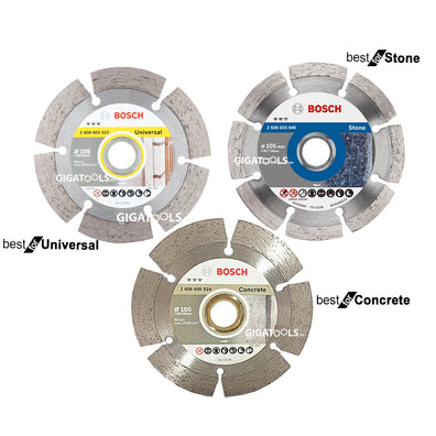 Bosch Best Diamond Cutting Disc for Universal, Stone and Concrete Set ( 3pcs Diamond Set ) ( 2608602523 , 2608600923 , 2608600924 )