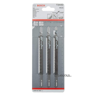 Bosch T344D 3pcs JIgsaw Blade Speed for Wood ( 2608637944 )