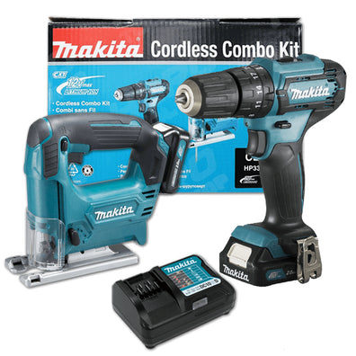 Makita CLX230X1 Cordless Combo Kit (Cordless Hammer Drill and Jigsaw) 12Vmax CXT™ Li-Ion