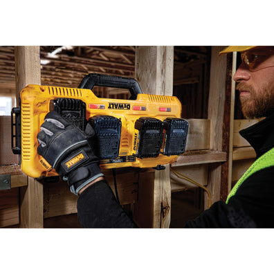 DeWalt DCB104 -QW 4-Port Simultaneous Fast Charger ( 12V MAX*, 18V/20V MAX*, and FLEXVOLT® 20V/60V MAX* Compatible Batteries ) DCB104