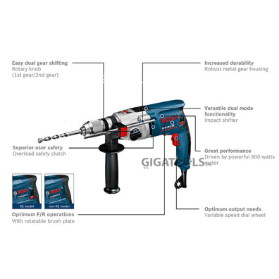 Bosch GSB 20-2 RE Heavy Duty Impact Drill 20mm 800W - GIGATOOLS.PH