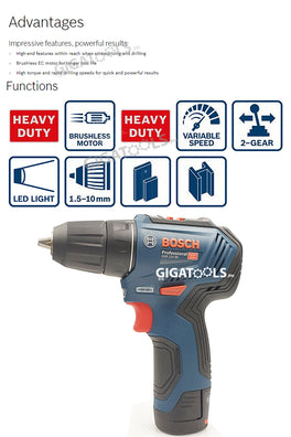 New Bosch GSR 12V-30 Professional Brushless Motor Cordless Drill / Driver - GIGATOOLS.PH