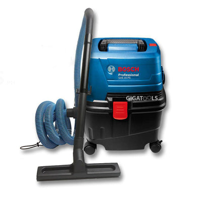 Bosch GAS 15 PS Professional Heavy Duty Vacuum Cleaner Wet/Dry Extractor with Power Socket System (1,100W) - GIGATOOLS.PH