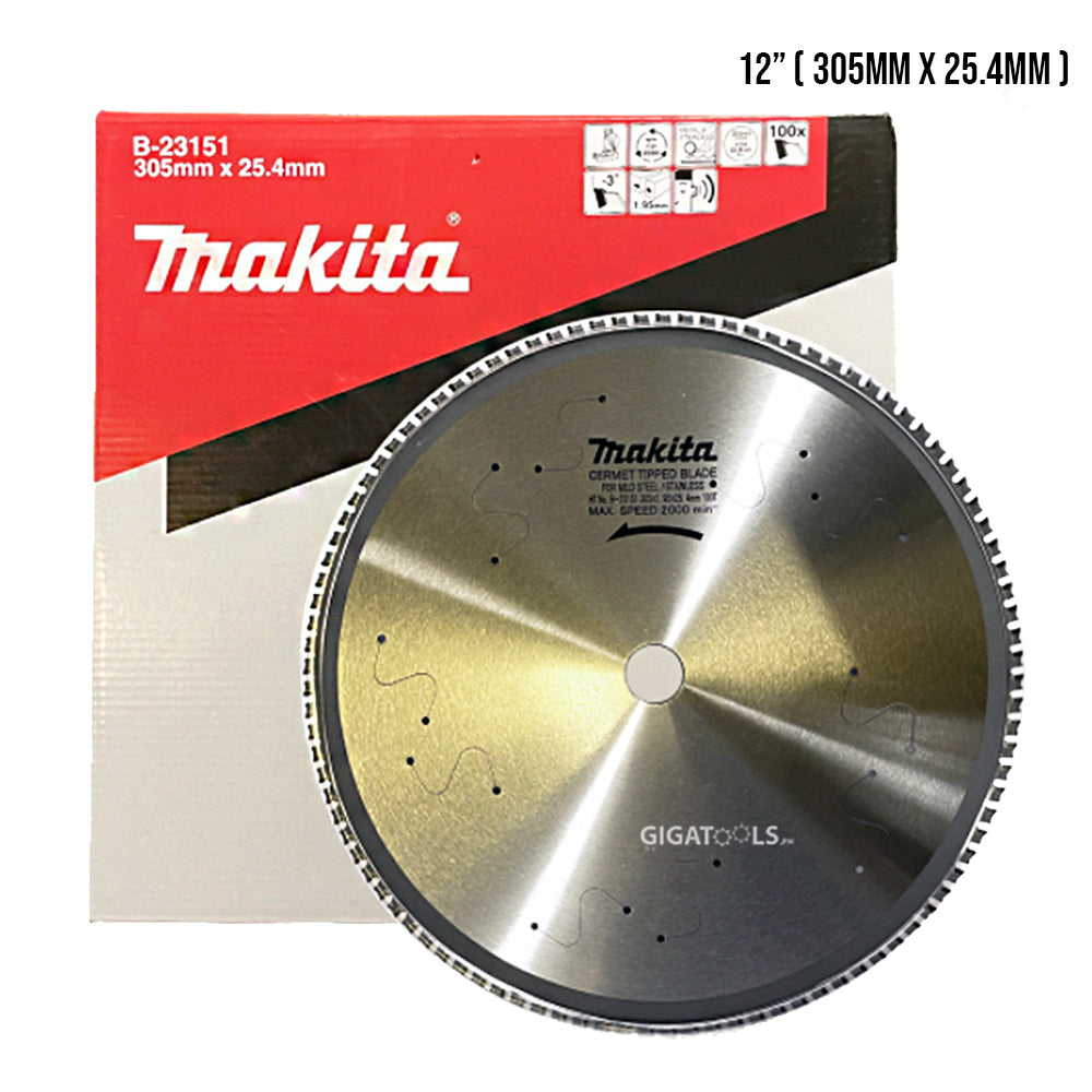 Makita B-23151 ( 305mm X 25.4mm ) 12" X 100T Circular Saw Blade For St ...