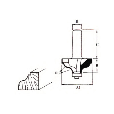 Makita Tungsten Carbide Ogee with Fillet Bit