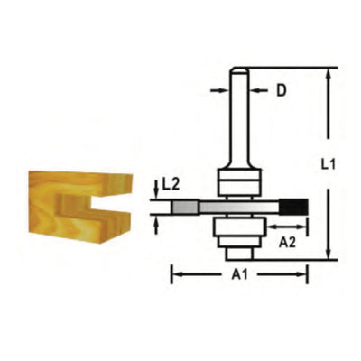 Makita Tungsten Carbide Slotted Cutter Bit