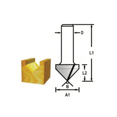 Makita Tungsten Carbide “V” Grooving Bit