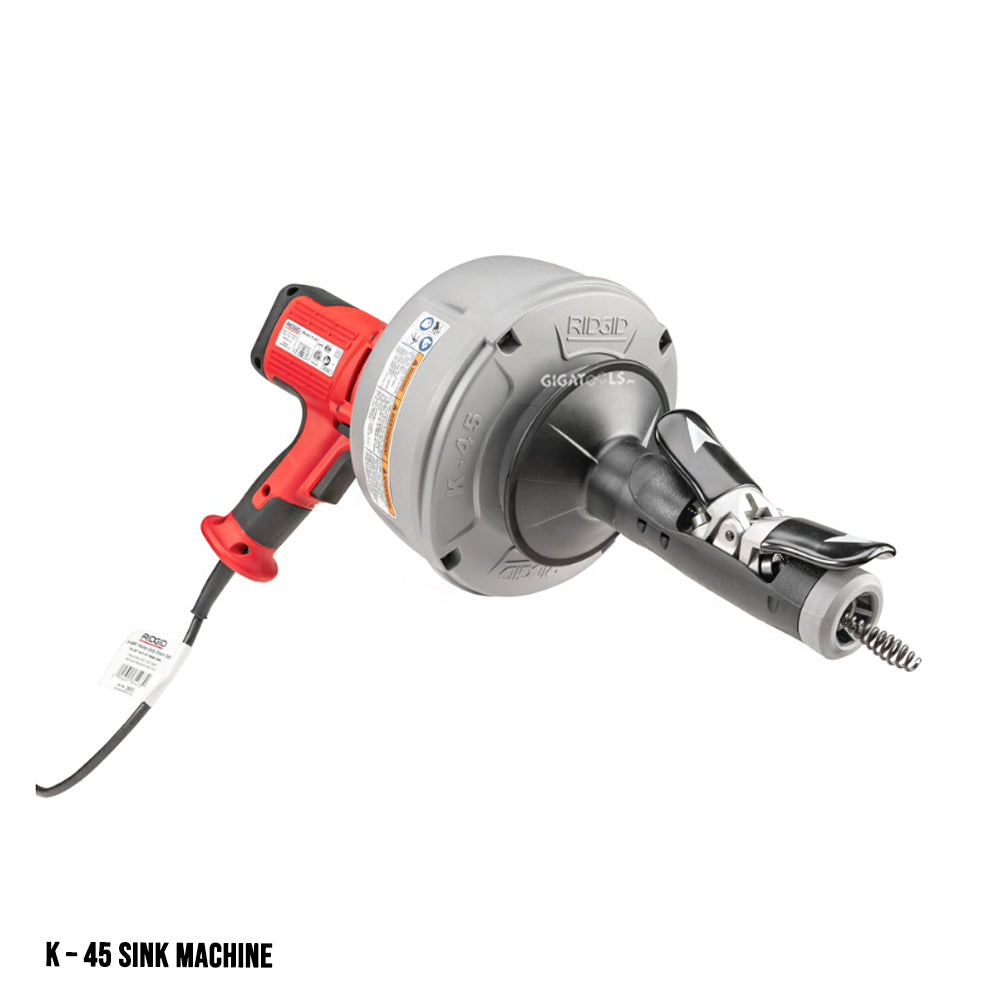 RIDGID 35473 K-45AF Sink Machine with C-1 5/16 Inch Inner Core Cable and  AUTOFEED Control, Sink Drain Cleaner Machine and Bulb Drain Auger
