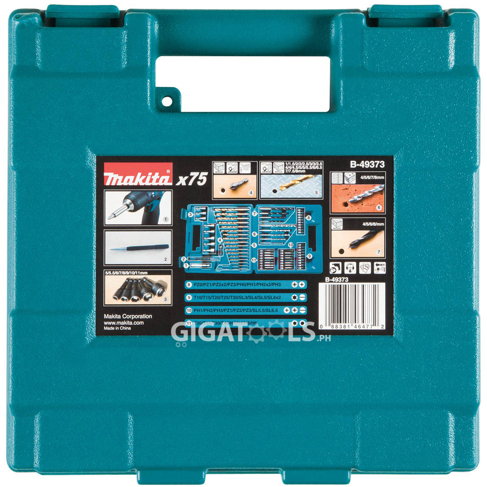 Makita 75pcs Metric Drill and Screw Bit Set (B-49373) - GIGATOOLS.PH