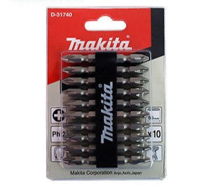 Makita Screwdriver Bit 65mm Set Pack of 10 ( D-31740 ) - GIGATOOLS.PH