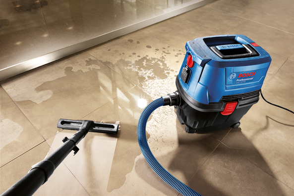 Bosch GAS 15 PS Professional Heavy Duty Vacuum Cleaner Wet/Dry Extractor with Power Socket System (1,100W) - GIGATOOLS.PH